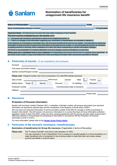 GLA Nomination Form PDF download